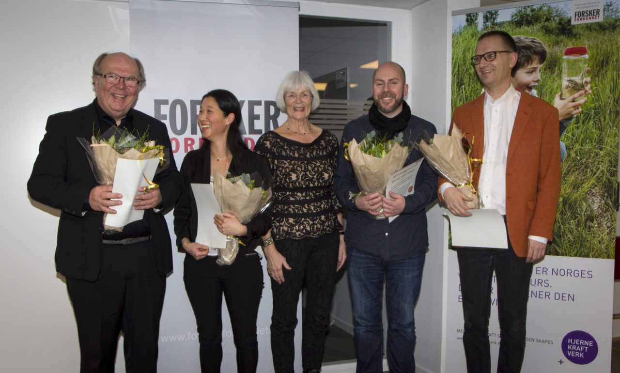Hjernekraftprisen 2017 vinnere med juryleder Tora Aasland (Vidnes)