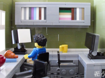 «Mens han lider av skrivesperre stirrer stipendiaten på en skjerm som er like tom som hans håp og drømmer». Foto: Lego Grad Student/gjengitt med tillatelse