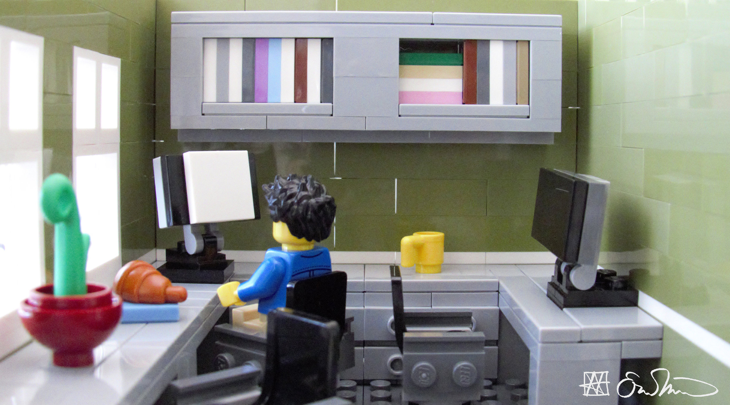 «Mens han lider av skrivesperre stirrer stipendiaten på en skjerm som er like tom som hans håp og drømmer». Foto: Lego Grad Student/gjengitt med tillatelse