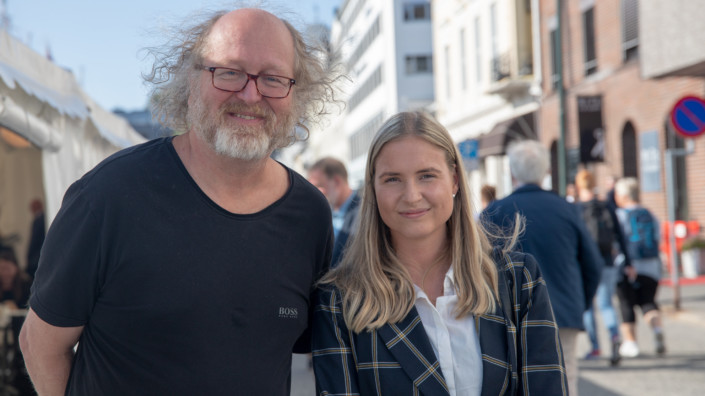 Andreas Aase og student Helle Kirkhus på Arendalsuka 2019