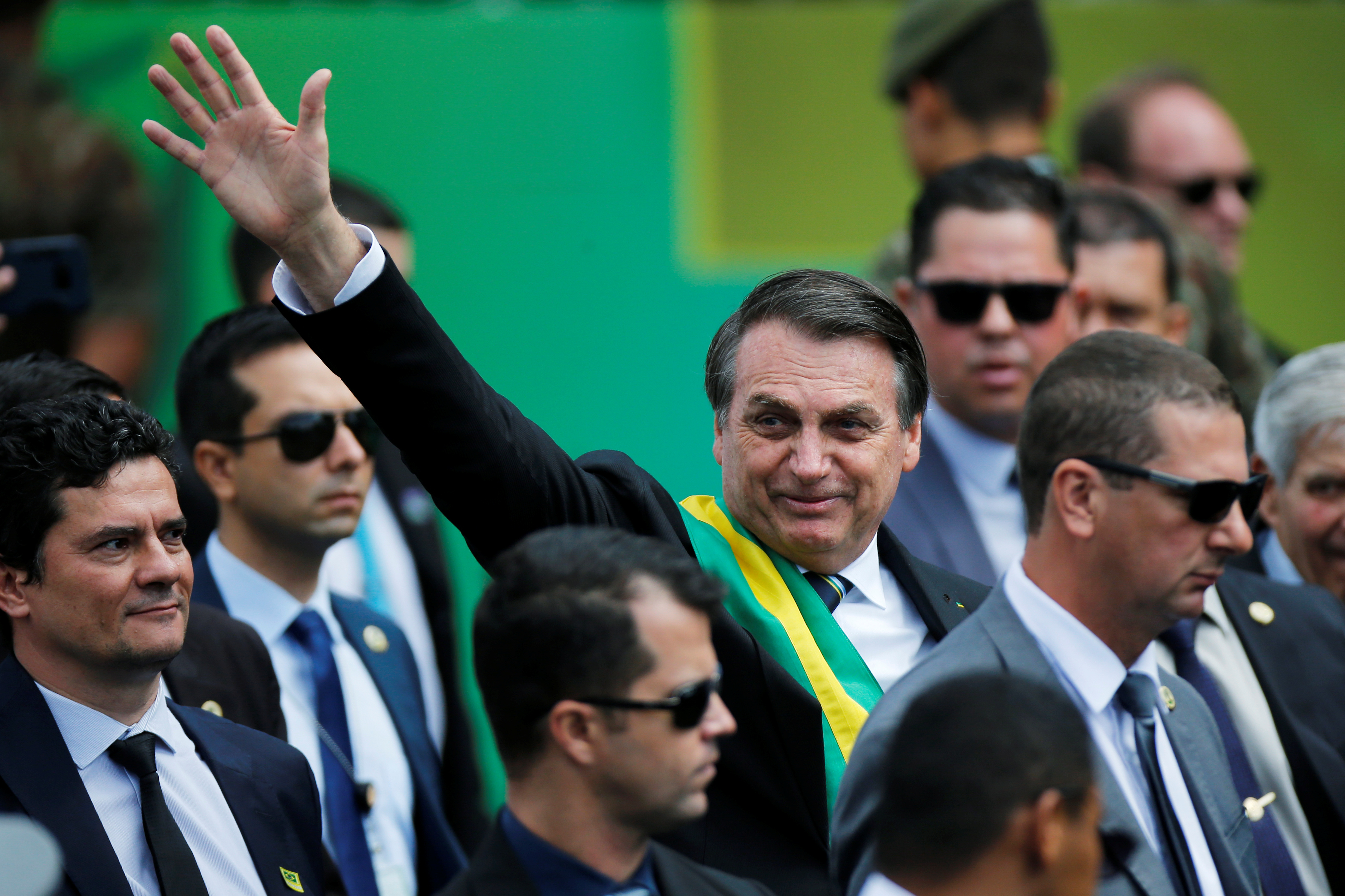Brazil's President Jair Bolsonaro gestures during a parade celebrating the country's Independence Day in Brasilia, Brazil, September 7, 2019. REUTERS/Adriano Machado