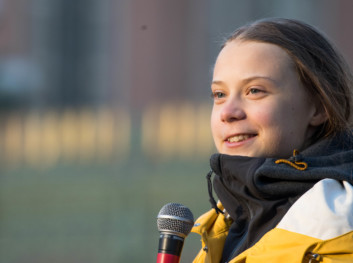 Greta Tunberg taler på Fridays for future