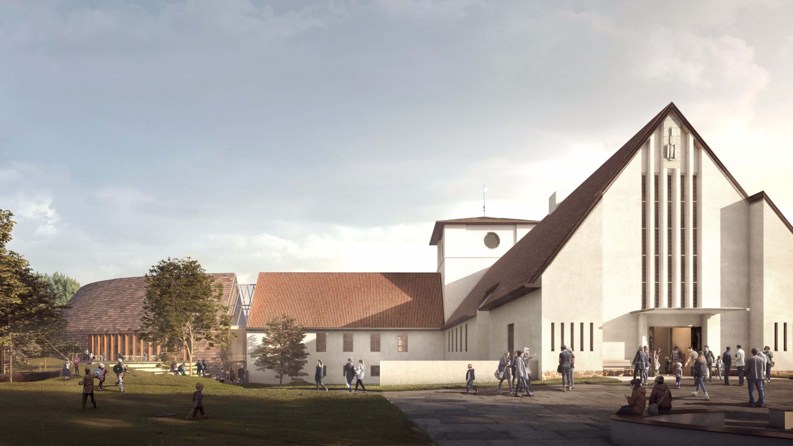 illustrasjon av inngangsparti Nytt vikingtidsmuseum