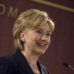 Hillary Clinton giving a speech on science and innovation